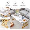 CAVINAS Coffee Table with Slate Top, Rectangular Living Room Furniture, Modern Metal Coffee Table for Living Room, Bedroom - 2 of 4