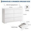6 Drawer Dresser for Bedroom, 47.3'' Wide Wooden Chest of Drawers, Storage Dresser Organizer, Media Console Table for Living Room Hallway Entryway - 4 of 4