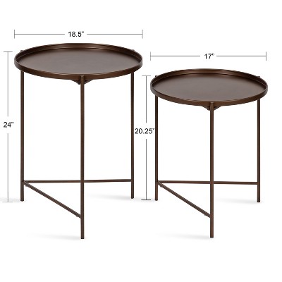 Ulani Bronze Nesting Round Metal Tables Set of 2