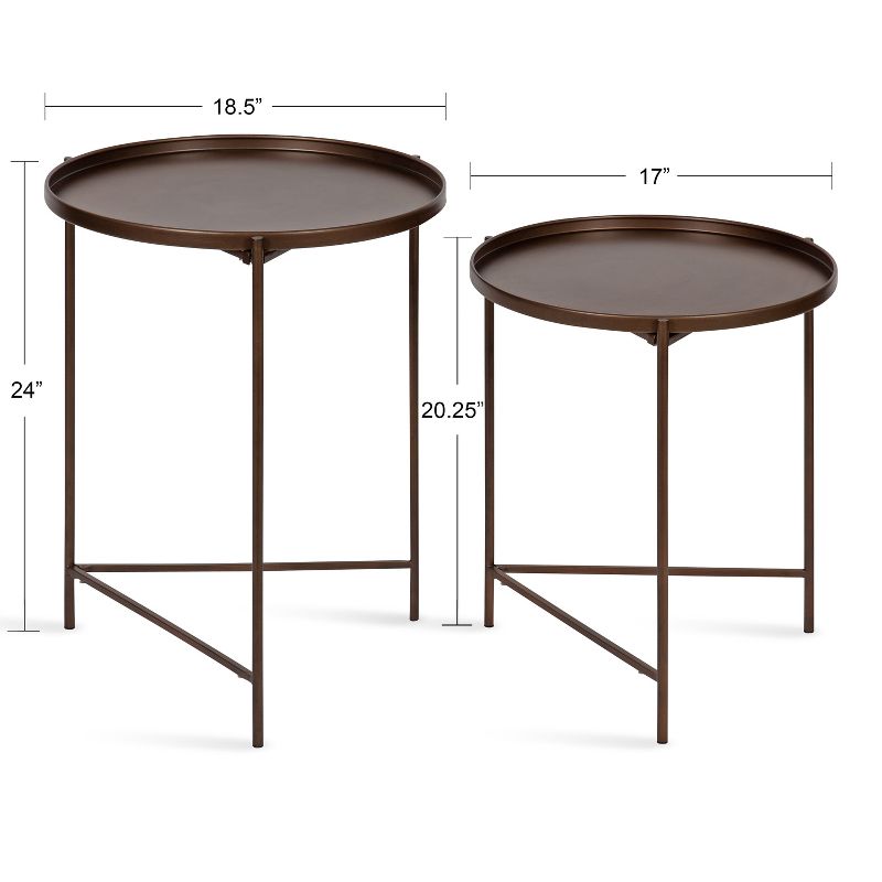 Kate and Laurel Ulani Round Metal Accent Table Set, 3 of 10