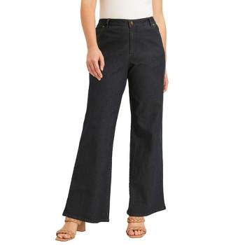 NYDJ Tummy Tuck Jeans Plus Size 28W Bootcut High Rise Black w/ Rhinestones