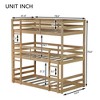 Kumasinova Triple Twin Bunk Bed – Detachable (Splits to 3 Beds), 2 Built-In Ladders & Full-Length Guardrails,Rubber Wood Bed Frame for Kids' Bedroom - 4 of 4