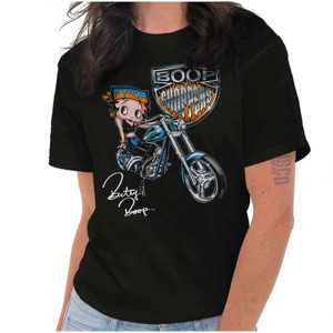 Women's Biker Betty Boop Choppers Motorcycle Graphic T Shirt Tees Brisco Brands - 1 of 1