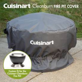 Cuisinart Black Polyester Cleanburn Fire Pit Cover with Drawstring