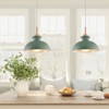 Rennnsan Veorix 11"W 1-Light Dome Wood Modern Dimmable Pendant - 2 of 4