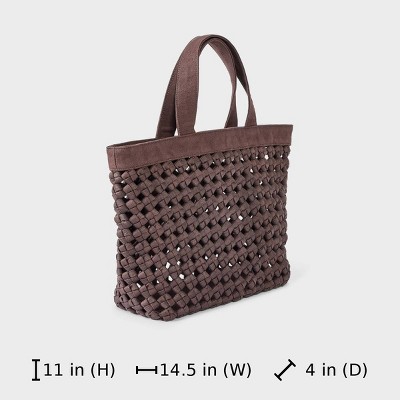 Universal Thread Waxed Cotton Woven Cord Tote Bag - Universal Thread™ Brown — фото 5