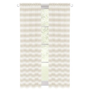 Kate Aurora 1 Piece Isabelle Abstract Rod Pocket Semi Sheer Window Curtain Panel - 1 of 3