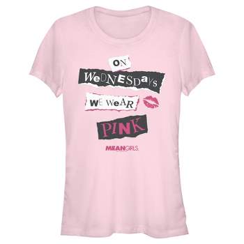 Junior's Women Mean Girls On Wednesdays We Wear Pink Burn Book T-Shirt