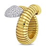 EVERLY JEWELRY |Two-Tone Silver 1 3/8 CT TGW Cubic Zirconia Omega Design Snake Style Wrap Ring - 2 of 4