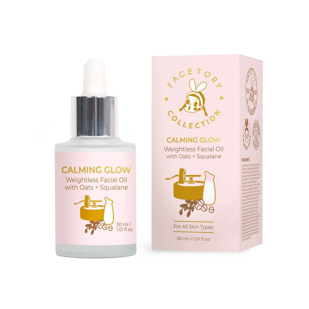 Photos - Cream / Lotion Facetory Calming Glow Weightless Facial Oil with Oats and Squalane - 1.01