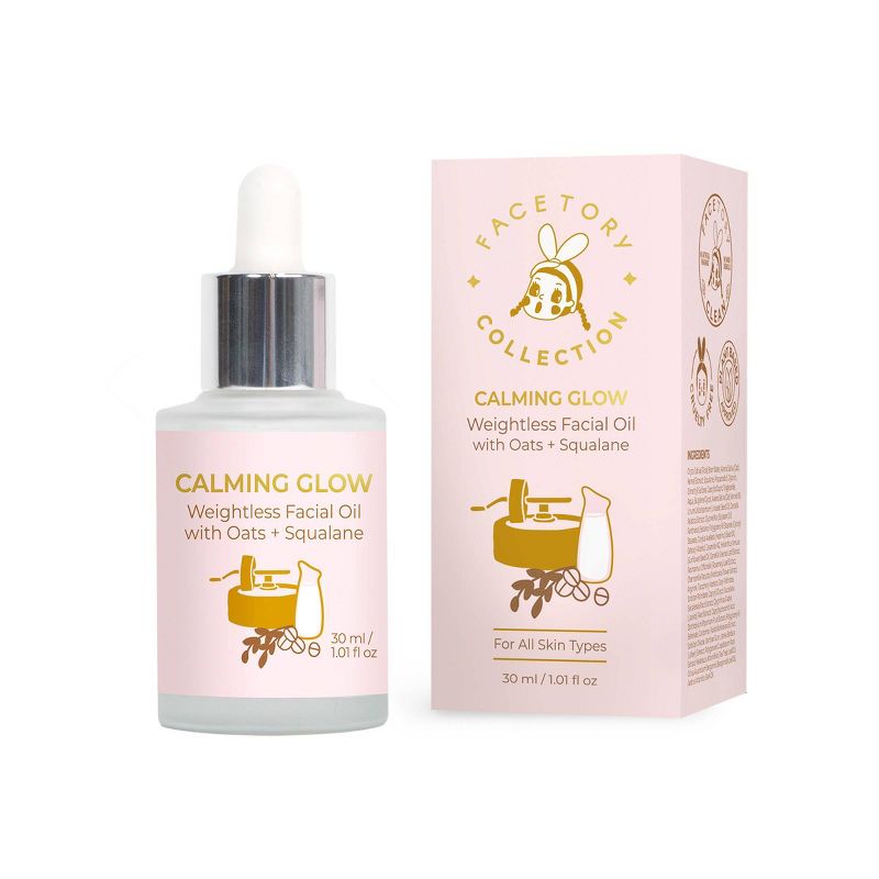 Facetory Calming Glow Weightless Facial Oil with Oats and Squalane - 1.01 fl oz, 1 of 6