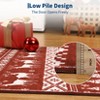 Christmas Area Rug Washable Festive Carpet Snowflakes Holiday Decor Non Slip Low Pile Living Room Bedroom Rug - 4 of 4