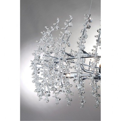Valla 23" Crystal and Chrome 8-Light Pendant