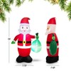 Costway 5 FT Christmas Decor Inflatable Santa Claus Holding a Gift Bag w/ LED Lights - 4 of 4