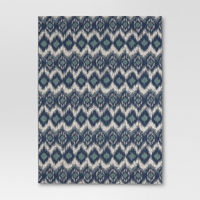 9' X 12' Global Stripe Outdoor Rug Blue - Threshold™ : Target