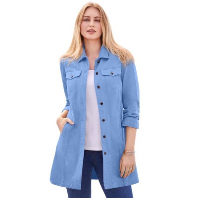 Jessica London Women's Plus Size Long Denim Jacket