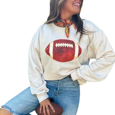 Women's Watercolor Football Sweatshirt - OLIVER & OTIS