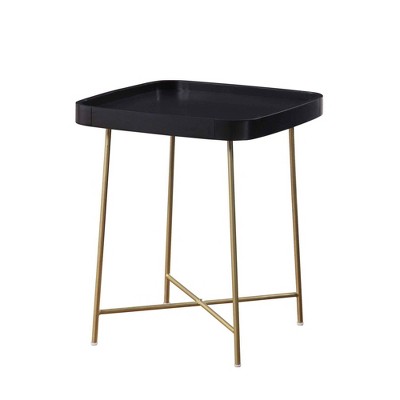 Lunar End Table Black/Gold - Breighton Home