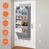 NewHome"16-Pocket Over The Door Shoe Organizer - 5-Tier Hanging Storage Rack for Shoes, Bags, Towels"grey - 4 of 4