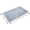 Knightsbridge Beautiful Circle Design Premium Quality Year Round Cotton With Non-Skid Back Bath Rug, Silver - 2 of 4