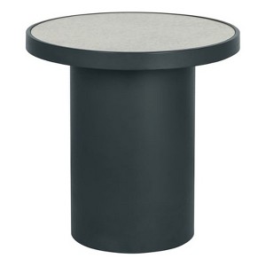 Nautilus Antique Silver Mirrored Side Table - 1 of 4