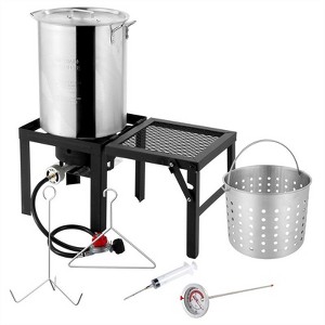 Winado 30QT Aluminum  Turkey Fryer with Propane Gas Stove and Foldable Side Table - 1 of 4