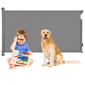 NewHome"Retractable Baby Safety Gate 118in Extra Wide for Toddlers with Punch-Free Kit for Indoor/Outdoor"Grey - 1 of 4