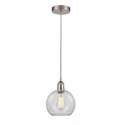 Athens - 1 Light Cord Hung Mini Pendant In Industrial Style-10.75 Inches Tall and 8 Inches Wide
