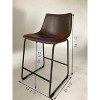 Vintage PU Leather Counter Height Stools, Set of 2, Antique Grey - 3 of 4
