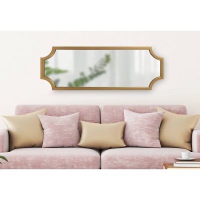 Gold Scallop Full-Length Rectangular Wood Wall Mirror