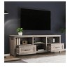 Grey Wooden TV Stand for TVs Up to 70 Inches, Media Console with Drawers and Open Shelf, Large Storage Space, Versatile Kitchen Buffet Table - 3 of 4