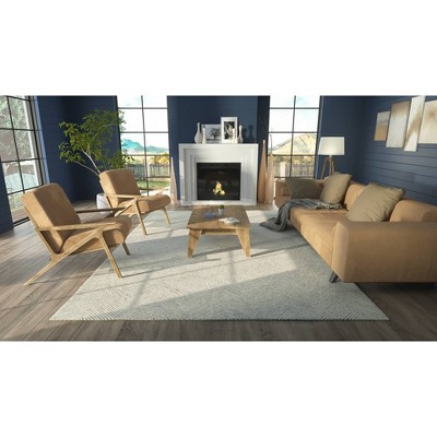 Gray Herringbone Hand Tufted Wool 2' x 3' Rug