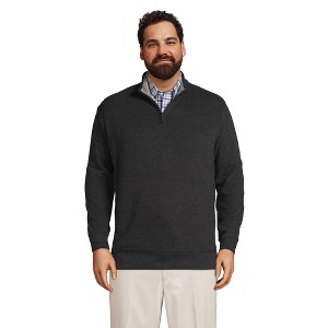 Lands' End Men's Bedford Rib Quarter Zip Sweater - 1 of 4