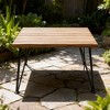 Outdoor Teak Coffee Table with Slatted Top and Metal Legs, Modern Patio Accent Table for Backyard, Deck or Porch - 4 of 4