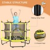 4.6 ft Kids Trampoline with Safety Enclosure & Ball Pit, Yellow - 3 of 4