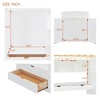 Twin/Full Size Loft Bed with Desk, Wardrobes, Drawers and 4 Shelves - ModernLuxe - 4 of 4
