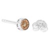 Haus of Brilliance Silver 1/10 Cttw Champagne Diamond Miracle-Set Stud Earrings - 4 of 4