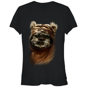 Juniors Womens Star Wars The Ewok Named Wicket Profile Picture T-Shirt - 1 of 3