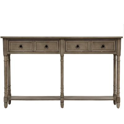 NicBex 2-Layer Console Table with 2 Storage Drawers 58"Long Sofa Table behind Couch Suitable for Entryway,Hallway,Living Room