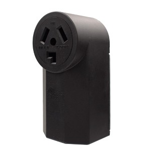 30 Amp 125/250V, NEMA 10-30R Surface Mount Power outlet, Straight Blade Range and Dryer Outlet Non-Grounding, Black - 1 of 1