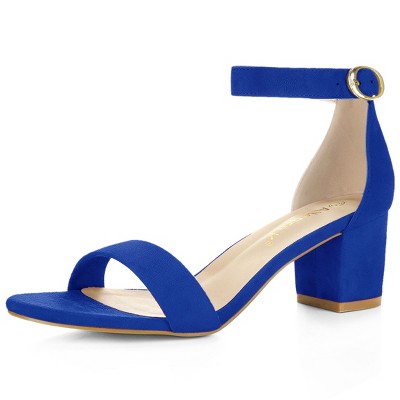 Allegra K Women's Open Toe Block Heel Adjustable Buckled Ankle Strap Sandals
