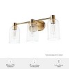 Hunter Fan Lochemeade Clear Seeded Glass 3-Light Bathroom Vanity Wall Light Fixture Alturas Gold - 3 of 4