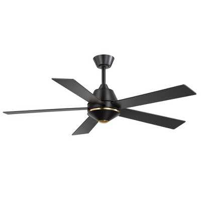 Airsurfer 52 Inch Black Modern Ceiling Fans With Remote Control