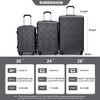 YONWAY 8 Piece Hardshell ABS Luggage Set, Checked Spinner Luggage Set (20in/24in/28in+Portable Handbag + 4 Pieces Storage Bag Set) - 2 of 4