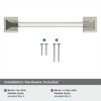 Satin Nickel 6" Brushed Cabinet Bar Pull with Mounting Hardware