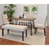 NicBex Dining Room Table Set for 6 Morden Dining Table Set with Wooden Tabletop, 1 Bench and 4 Upholstered Chairs for Dining Room - 3 of 4