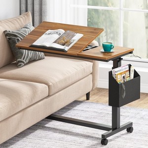 Tribesigns C-Shaped Portable Desk, Mobile Height Adjustable Laptop Desk with Wheels - 1 of 4