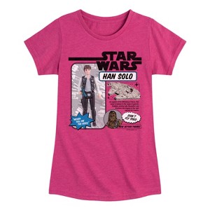 Girls' - Star Wars - Han Solo Action Figure Fitted Short Sleeve Graphic T-Shirt - 1 of 3