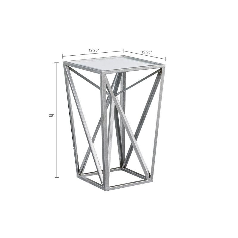 Jaye Angular Mirror Accent Table Silver/Mirror - Madison Park, 5 of 7