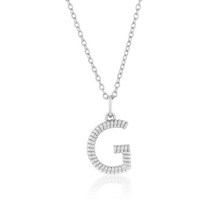 Bella Silver Sterling Silver, Rigid Design Initial 18" Pendant Necklace - 1 of 2